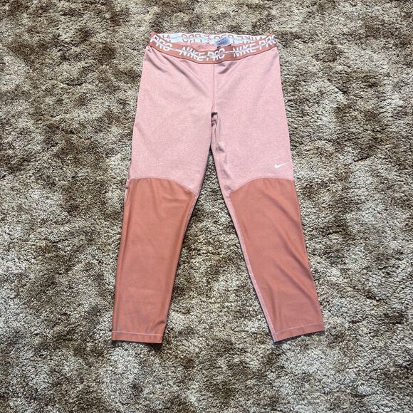 Nike Leggings Womens Large Pro Compression Athletic Running Yoga Pants - Picture 1 of 5